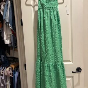 Zara Green Textured Maxi Dress